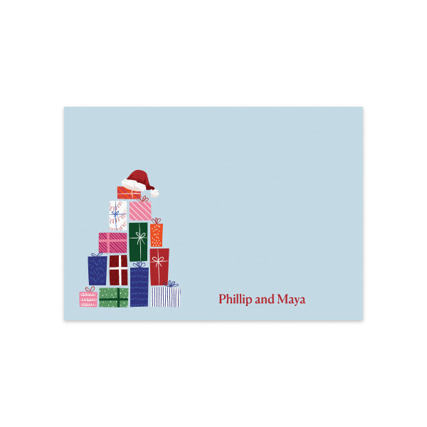 Notecard Set of 6 Santa Boxes Cloud